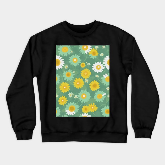 Daisy flower pattern Crewneck Sweatshirt by Spaceboyishere